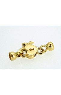 Chiusura a cuore per fili pietre o perle da mm 4-7 in oro giallo